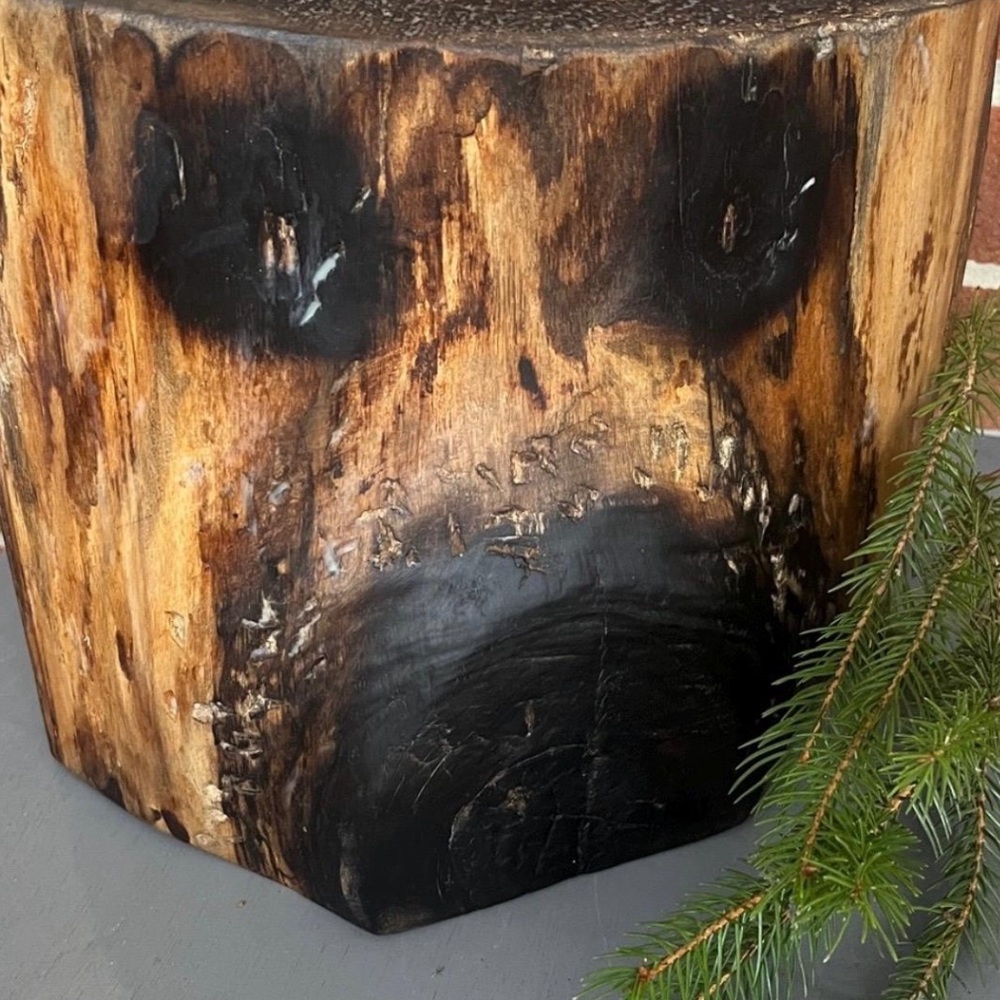 Unique Bear Face From Reclaimed Wooden Log Shelf Sitter Decor Free Standing - Picture 4 of 9